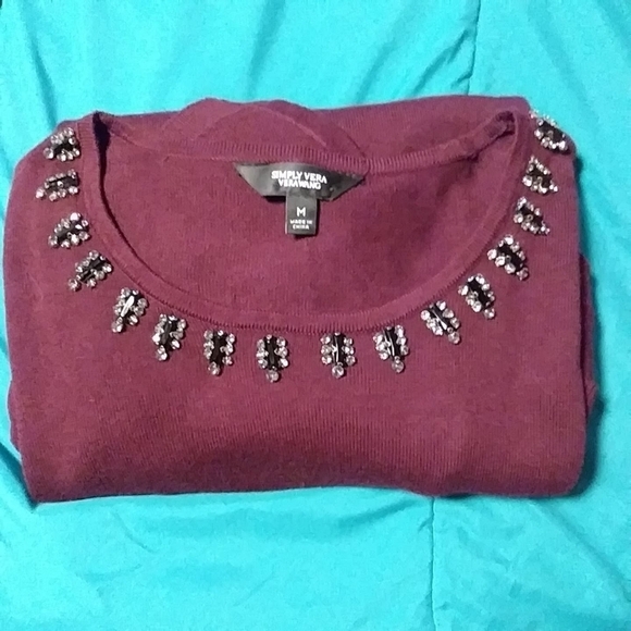 Simply Vera plum blouse with pretty beading medium - Picture 3 of 6